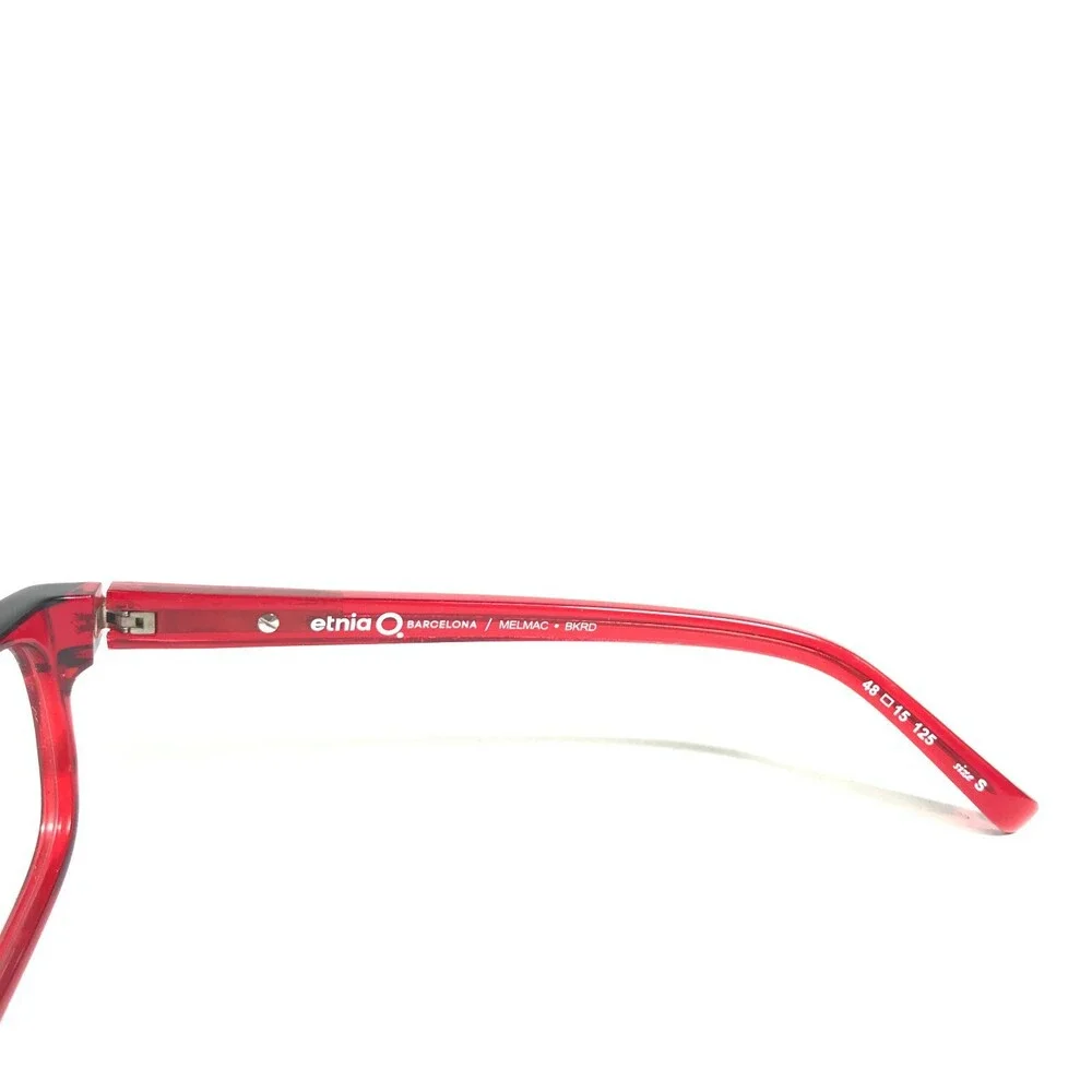 Etnia Barcelona Petite Eyeglasses Frames MELMAC BKRD Black Clear Red 48-15-125